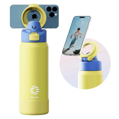 MagnaSip Pro™ – Stainless Steel Thermos Bottle with Magnetic Phone Holder