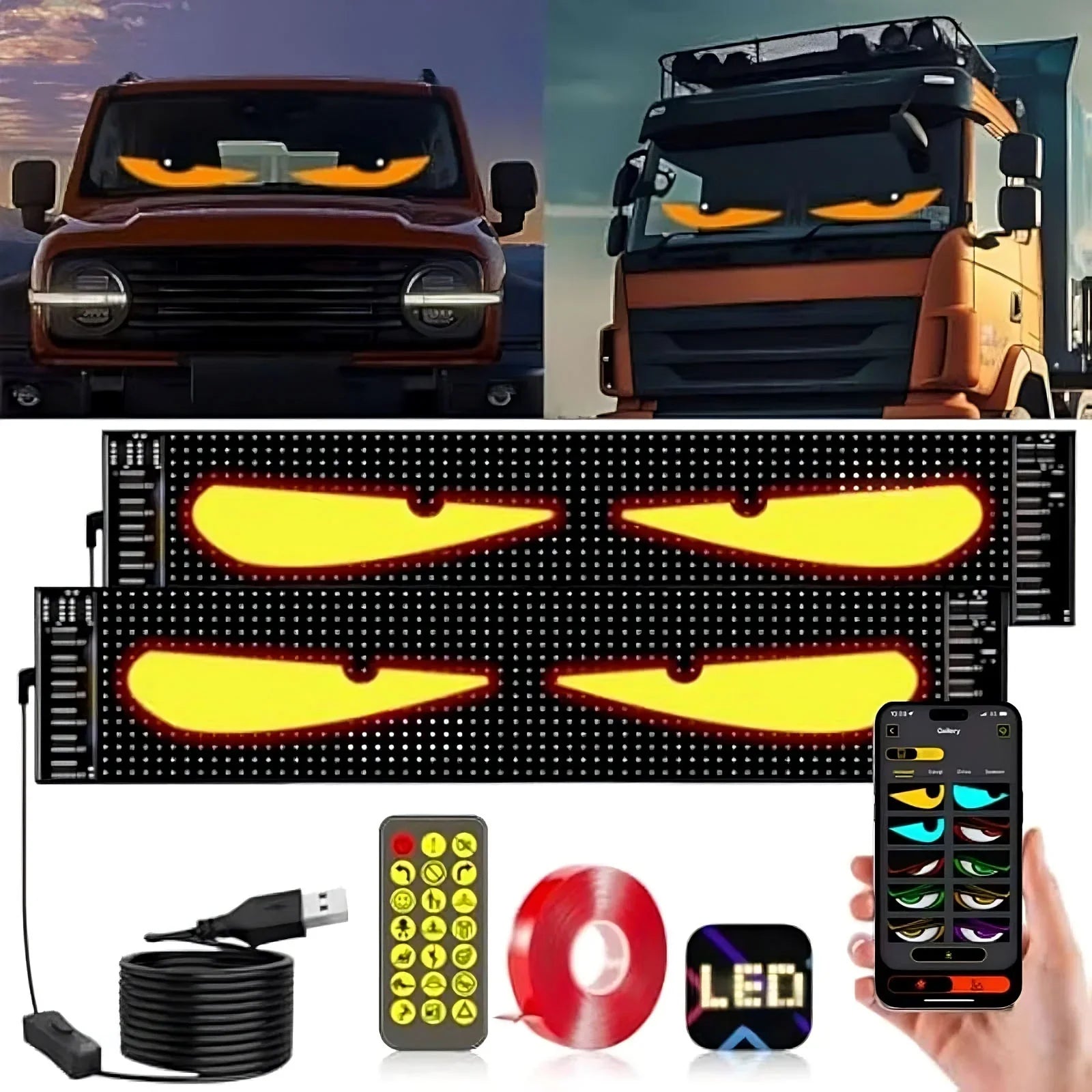 Dynamic Big Eye Lights For Windshield - Voltrazo