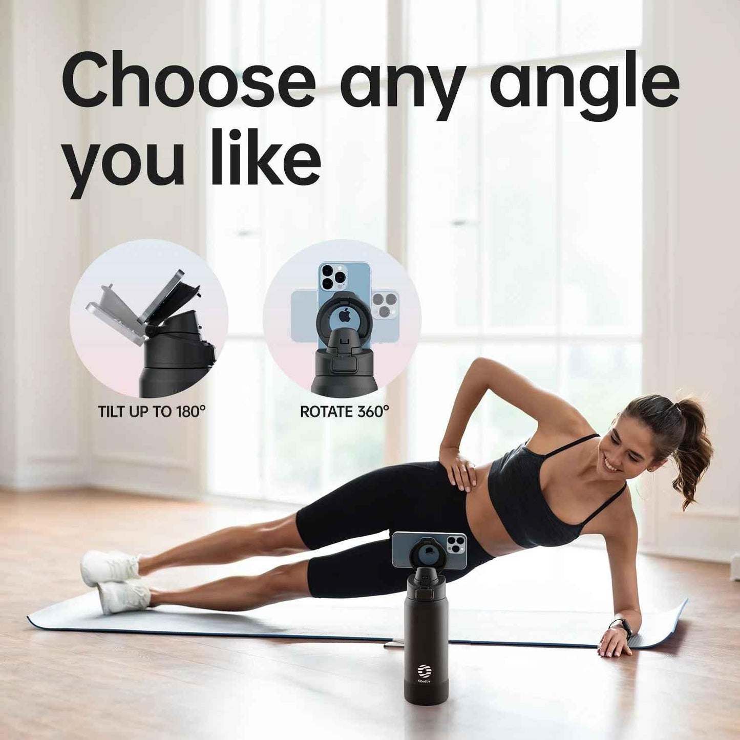MagnaSip Pro™ – Stainless Steel Thermos Bottle with Magnetic Phone Holder