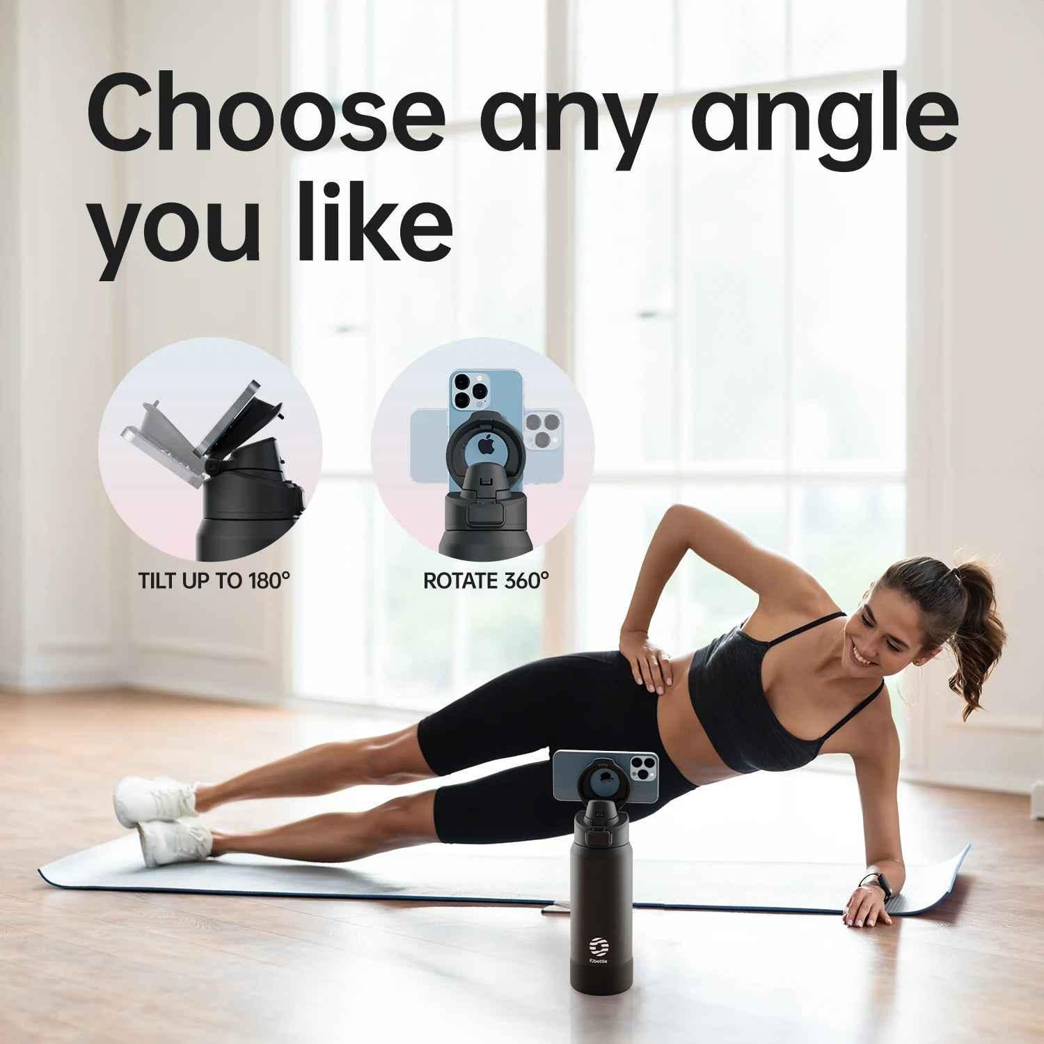 MagnaSip Pro™ – Stainless Steel Thermos Bottle with Magnetic Phone Holder