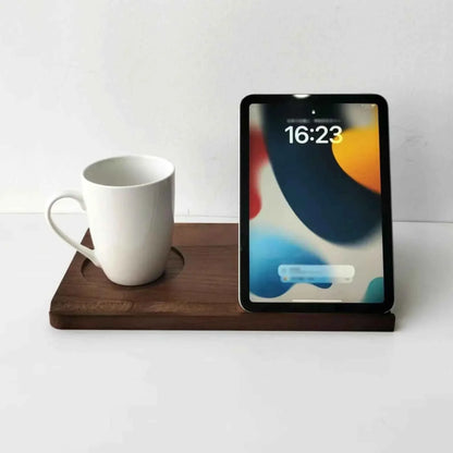 Wooden Book Stand With Cup Holder