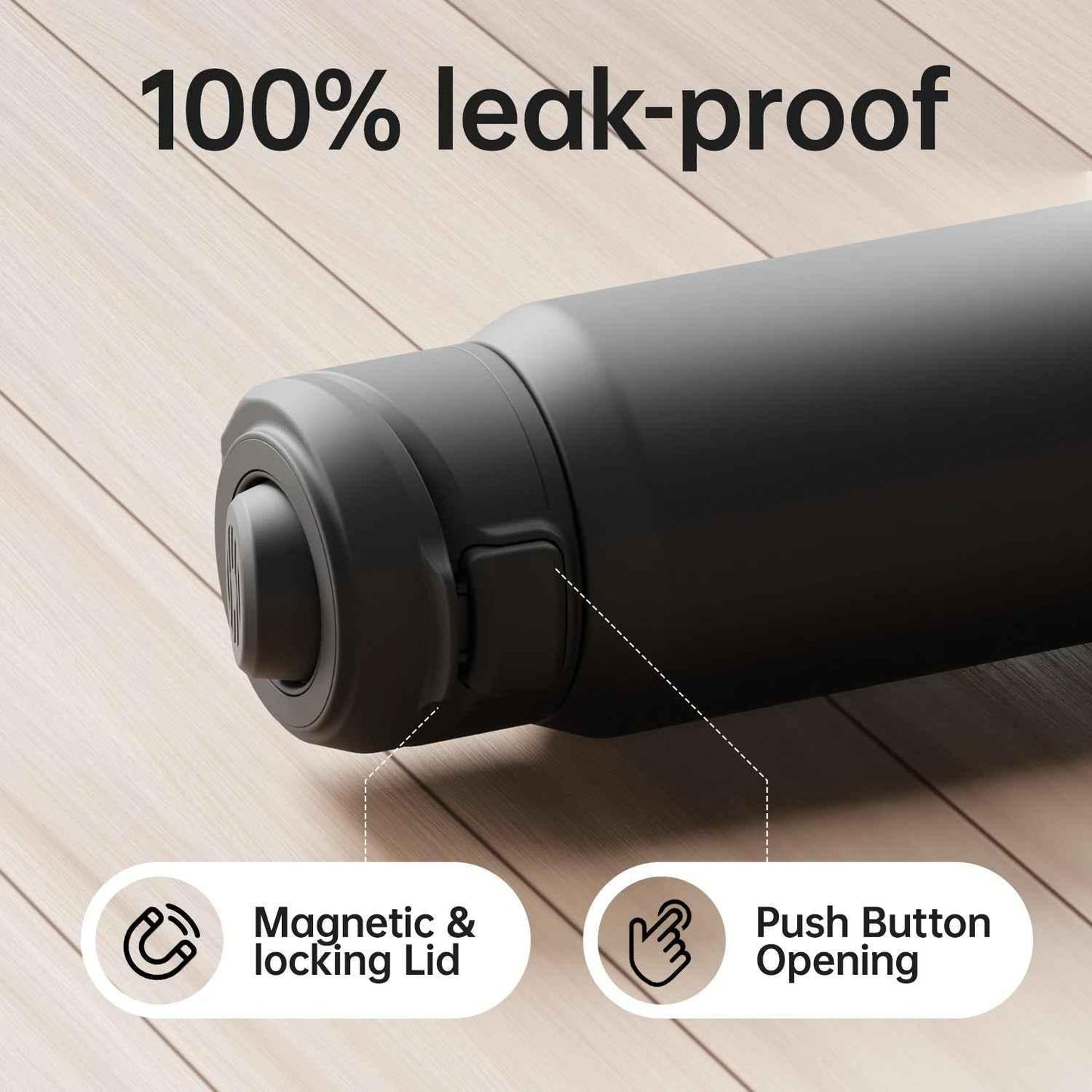 MagnaSip Pro™ – Stainless Steel Thermos Bottle with Magnetic Phone Holder