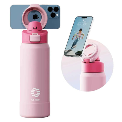 MagnaSip Pro™ – Stainless Steel Thermos Bottle with Magnetic Phone Holder