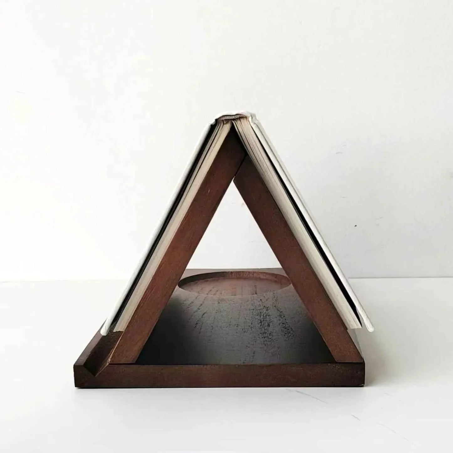 Wooden Book Stand With Cup Holder