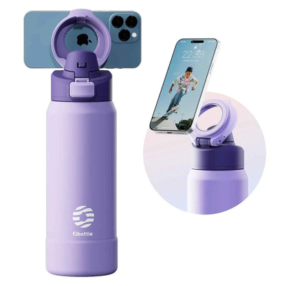 MagnaSip Pro™ – Stainless Steel Thermos Bottle with Magnetic Phone Holder